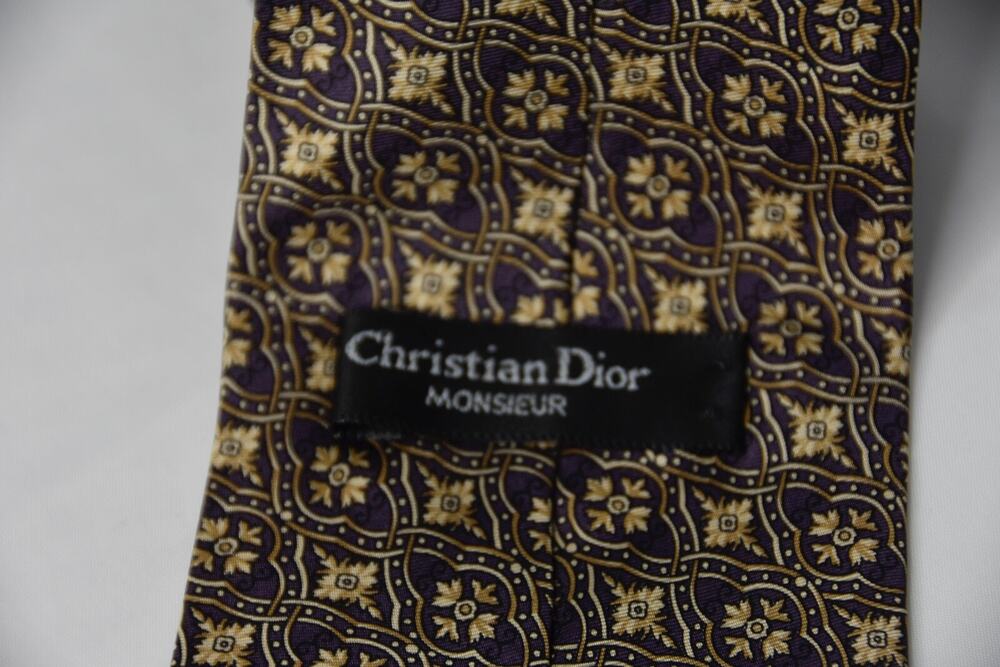 Vintage Christian Dior Monsieur 100% Silk Luxury Necktie